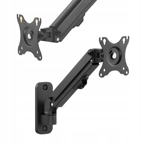 UCHWYT ŚCIENNY NA MONITOR POJEDYNCZY STANDARD VESA REGULOWANE RAMIĘ 17-27" zdjęcie 1