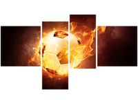 100 55CM OBRAZ 4 ELEM PIŁKA OGNIU PŁÓTNO DRUK