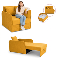Łóżko dziecięce sofa kanapa rozkładana pojemnik żółty welur Denis 3B Family