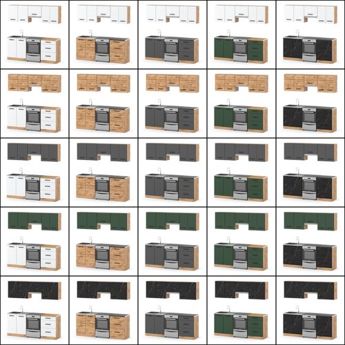 Kuchnia Modułowa Nowoczesna Z Blatem Pojemna 2m Pojemna Biała San Sebastian na Arena.pl