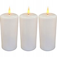 ZESTAW 3 SZT DUŻA ŚWIECA LED 18cm NA BATERIE OGIEŃ