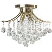 Glamour LAMPA sufitowa Wenecja 5191/4 21QG Elem metalowa OPRAWA z kryształkami mosiądz