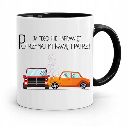 Kubek Czarny Dla Mechanika Ja Tego Nie Naprawię? Z Nadrukiem Ze Zdjęciem na Arena.pl