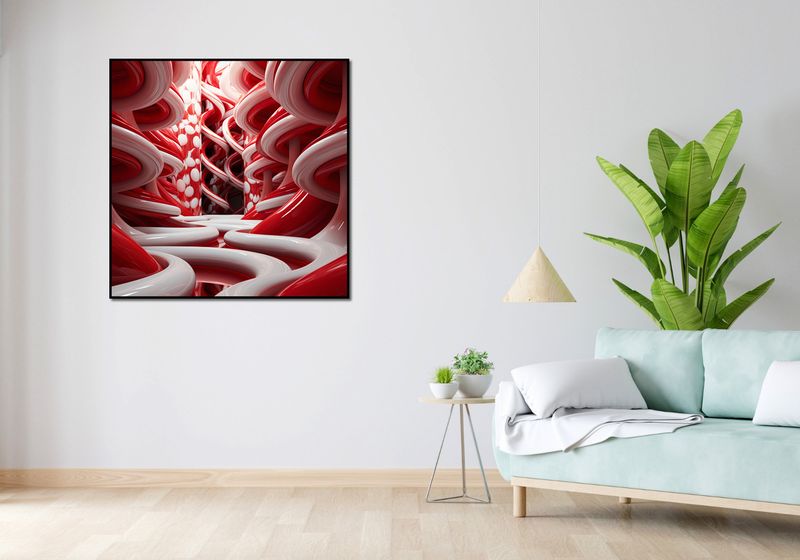 Plakat 100x100cm Czerwone Wiry zdjęcie 4