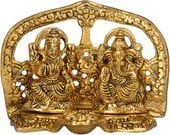 Statuetka Złota Ganesha Lakshmi 14x11 cm Aluminium Dekoracja do Wnętrz