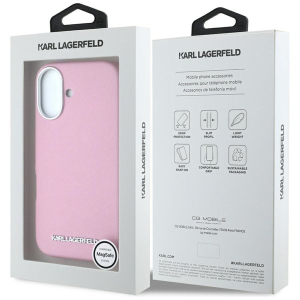 Etui Karl Lagerfeld do iPhone 16, Różowy, MagSafe zdjęcie 8