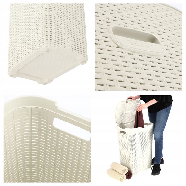 Curver 189207 kosz na bieliznę Natural Style, 60L zdjęcie 10