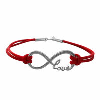 SREBRNA BRANSOLETKA NIESKOŃCZONOŚĆ NA SZNURKU LOVE SREBRO PRÓBY 925
