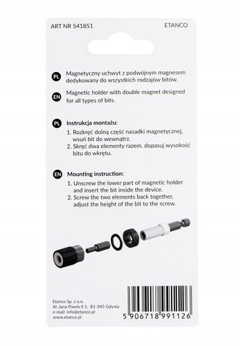 Uchwyt magnetyczny na bity końcówka do wkretarki do farmerów TORX na Arena.pl