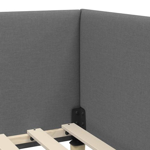 Rama łóżka narożnego Z zagłówkiem Ciemnoszary 100 cm x 200 cm na Arena.pl