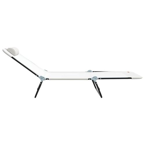 Składany leżak 1-osoba Kremowy 182 x 55 x 85.5cm Textilene na Arena.pl