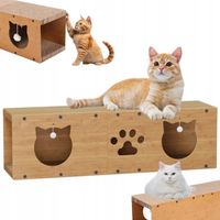 DRAPAK DLA KOTA KARTONOWY DOMEK BUDKA DRAPANIE TEKTUROWY LEGOWISKO Z PIŁKĄ