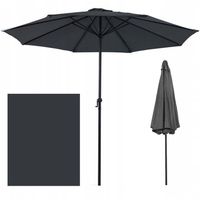 PARASOL OGRODOWY Duży Składany MOOREA Z MASZTEM Szary 3m 300cm Regulowany
