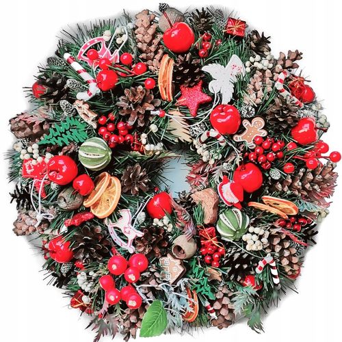 Wianek wieniec stroik 42 cm bożonarodzeniowy świąteczny na Arena.pl