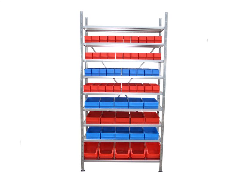 Regał 9 półek z 60 pojemnikami - 2000x1000x400 mm zdjęcie 2