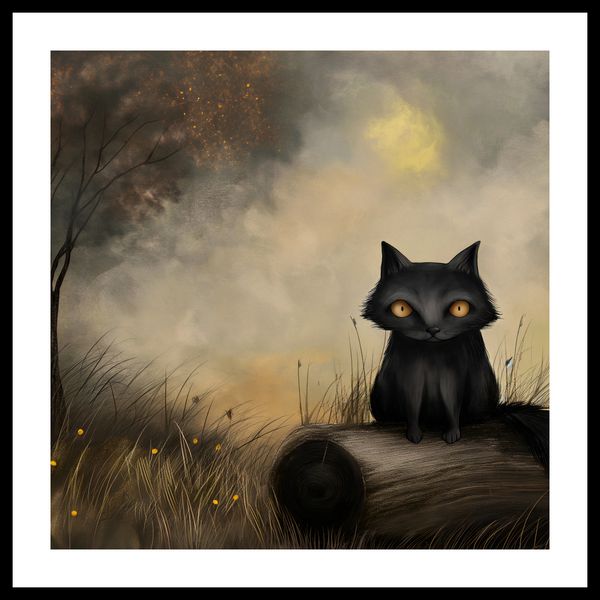 Plakat 60x60cm Czarny Kot zdjęcie 3