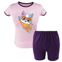 Krótka Piżama dziecięca Superkoty - Super Kitties