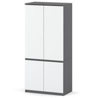 Szafa Do Przedpokoju Garderoba 80cm Z Półkami Sypialnia Szara Biała Mat