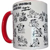 diverty sex kubek ceramiczny 370ml kamasutra biało-czerwony prezent