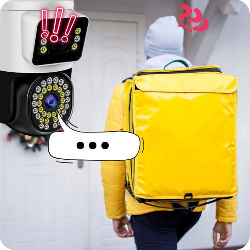 PODWÓJNA KAMERA WIFI IP SMART ZEWNĘTRZNA OBROTOWA 4K 8MPX DETEKCJA ALARM na Arena.pl