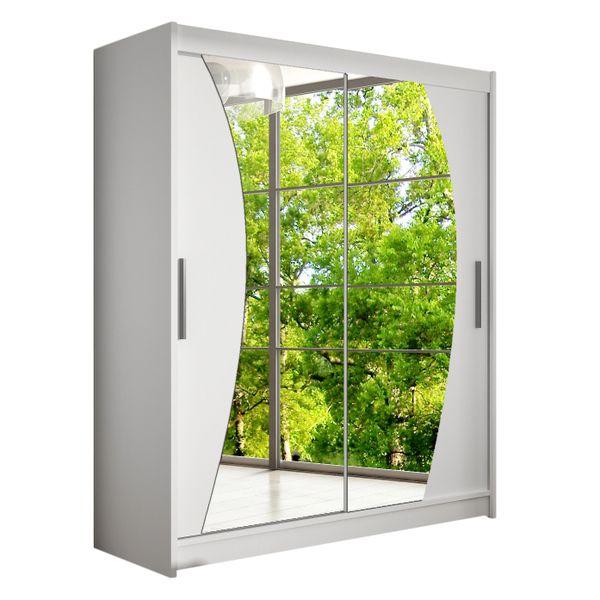 Szafa przesuwna WESTA X 150 z lustrem - BIAŁY zdjęcie 1