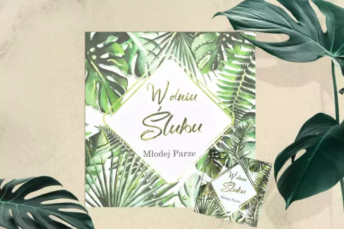 Karnet A5 Rozkładany Z Bilecikiem Hs Ślub Monstera na Arena.pl
