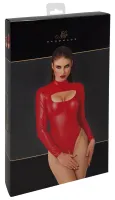 noir handmade body powerwetlook czerwony l z wysokim kołnierzem