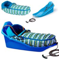 Sanki z oparciem TOPO zapinane pasy + Śpiwór