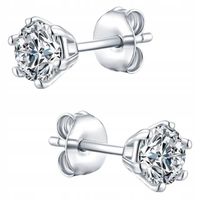 Kolczyki Srebrne damskie sztyfty wkrętki Z kamieniem Cyrkonią 5 mm 925
