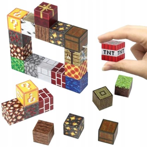 200 MAGNETYCZNYCH KLOCKÓW KONSTRUKCYJNE KLOCKI PIKSELE BLOKI + 2 LUDZIKI na Arena.pl