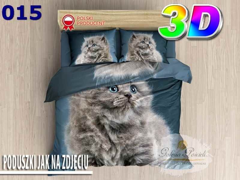Pościel 3D bawełna satyna 200x220cm  KOT KOTEK PERS zdjęcie 3