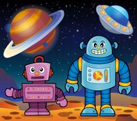 FOTOTAPETA dziecięca ROBOTY KOSMOS 395x280