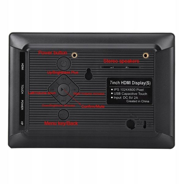 LCD 7" (H) IPS HDMI 1024*600 Raspberry Pi zdjęcie 10