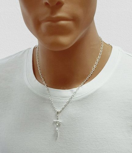 Srebrny Wisiorek Krzyżyk Papieski z Jezusem pr 925 na Arena.pl