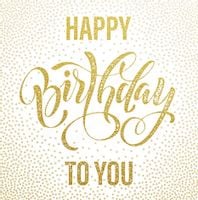 Serwetki papierowe Happy Birthday To You biało-złote, 20 szt.