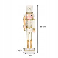 DREWNIANY DZIADEK DO ORZECHÓW figurka ozdoba świąteczna XXL 38cm PREMIUM