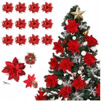 OZDOBNA GWIAZDA BETLEJEMSKA KWIAT NA CHOINKĘ STROIK DEKORACJA POISENCJA 12x