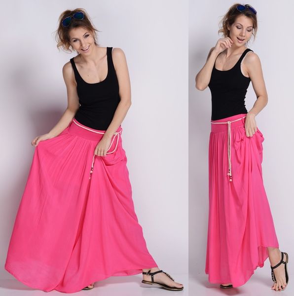 NEW LEKKA Długa zwiewna SPÓDNICA MAXI ściągacz SML zdjęcie 6