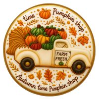 CIASTKO LUKROWANE PUMPKIN TIR ROZ.L KOŁO JESIEŃ RĘCZNIE ROBIONE