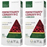 2x FERMENTOWANY CZERWONY RYŻ + KARCZOCH MEDICA HERBS Krążenie 80 kaps.