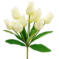 TULIPAN SZTUCZNY TULIPANY BIAŁE BUKIET TULIPANÓW SZTUCZNE KWIATY 9 sztuk