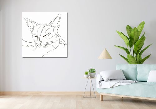 Obraz 90x90cm Linijny Kot na Arena.pl