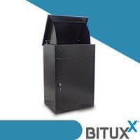 19334Duża paczkowa skrzynka na listy  Czarna na przesyłki  Odporna