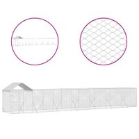 Kojec dla psa, z dachem, srebrny, 14x2x2,5m, stal galwanizowana