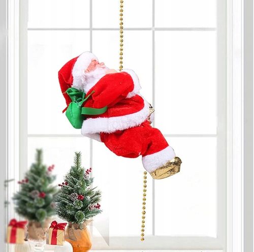 MIKOŁAJ WSPINA SIE NA LINIE 1M WSPINAJĄCY SIĘ NA CHOINKĘ KOMIN OKNO SUPER na Arena.pl