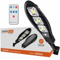 Lampa solarna LED 180W Latarnia uliczna z czujnik + uchwyt + pilot