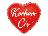 Balon foliowy serce, "Kocham Cię", czerwone, 45 cm (18 cali) [balon na hel]