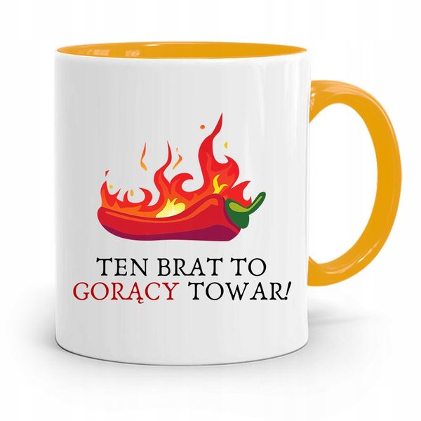 Kubek Żółty Prezent Dla Brata Gorący Towar! Z Nadrukiem Ze Zdjęciem zdjęcie 1