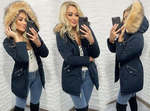 ZIMOWA PANTERA CIEPŁA PARKA KURTKA NA MISIU L na Arena.pl