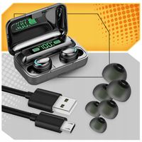 SŁUCHAWKI BEZPRZEWODOWE BLUETOOTH 5.1 POWERBANK SPORTOWE DOUSZNE MIKROFON